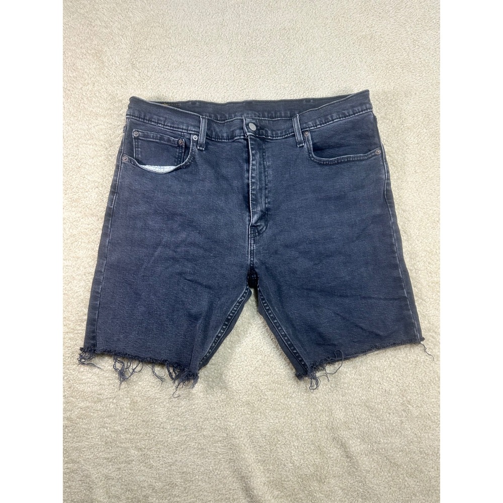 Levi Strauss Co Mens 412 Regular Taper Dark Wash Cut Off‎ Denim Shorts W38